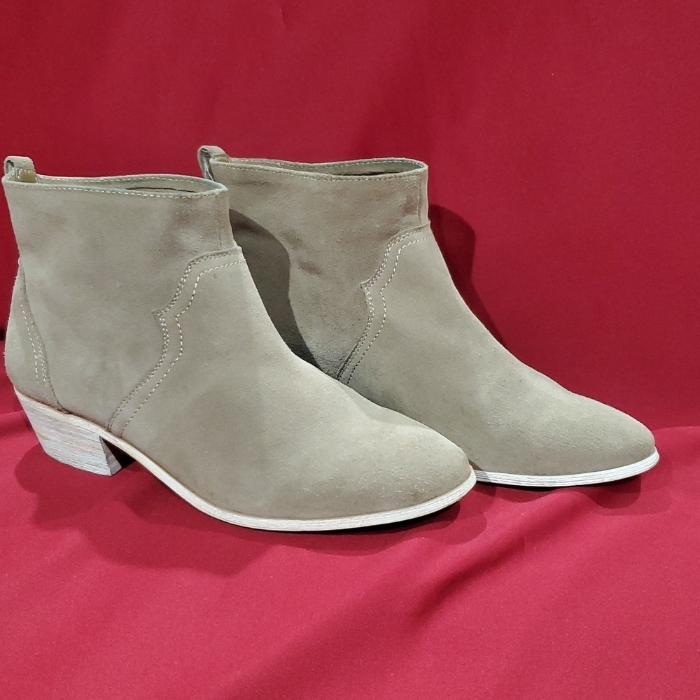 Sole society taupe tan suede ankle bootie carson